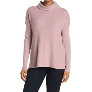 DEVOTION BY CYRUS Cowl Neck Ribbed Tunic Sweater Long Sleeve Mauve Pink Size XL